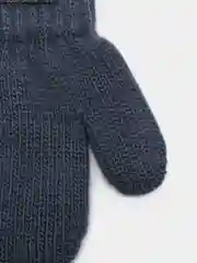 Синий варежки детские зимние, двойные на подкладе, шерсть. 5-6 лет, р.14