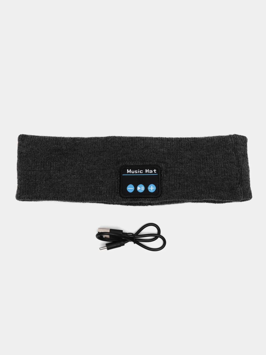 Серый спортивная повязка с Bluetooth (блютуз) наушниками на голову, фитнес повязка, маска для сна