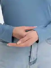 Синий меланж лонгслив с длинным рукавом, однотонный, унисекс