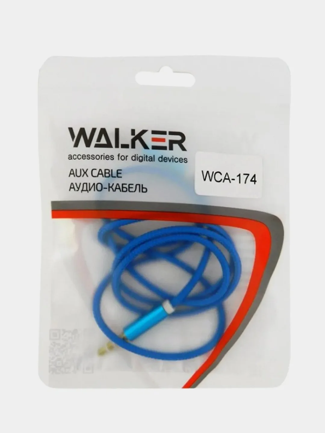 Синий aux кабель 3,5 х 3,5 мм WALKER WCA-174