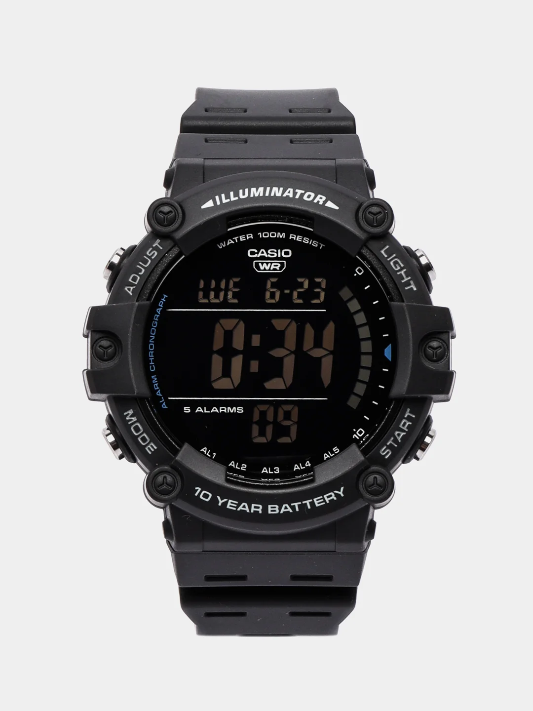 Черный часы наручные электронный Casio Collection WS-1500H / Casio Illuminator AE-1500W