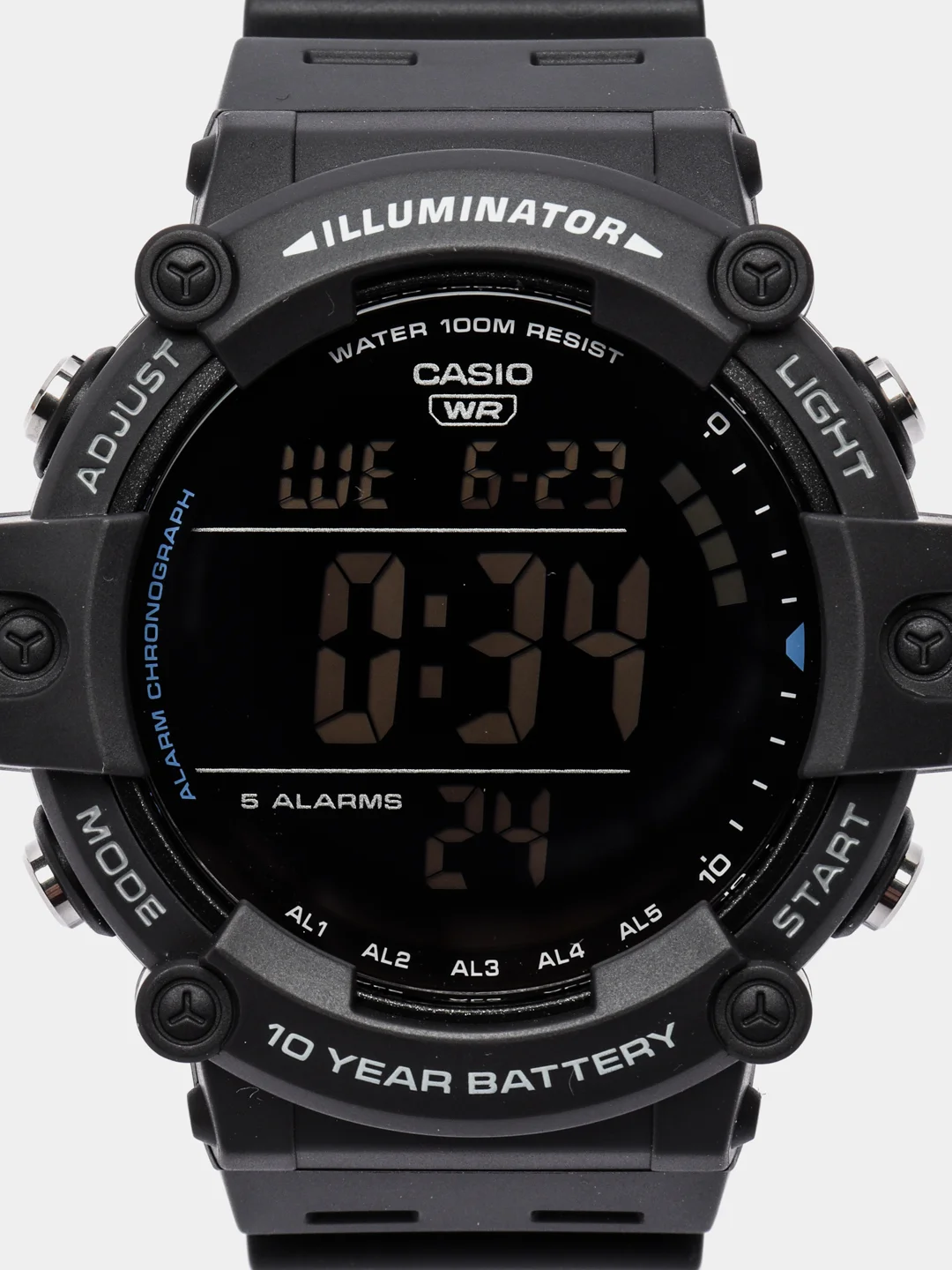 Черный часы наручные электронный Casio Collection WS-1500H / Casio Illuminator AE-1500W