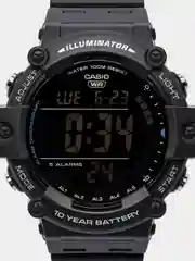 Черный часы наручные электронный Casio Collection WS-1500H / Casio Illuminator AE-1500W