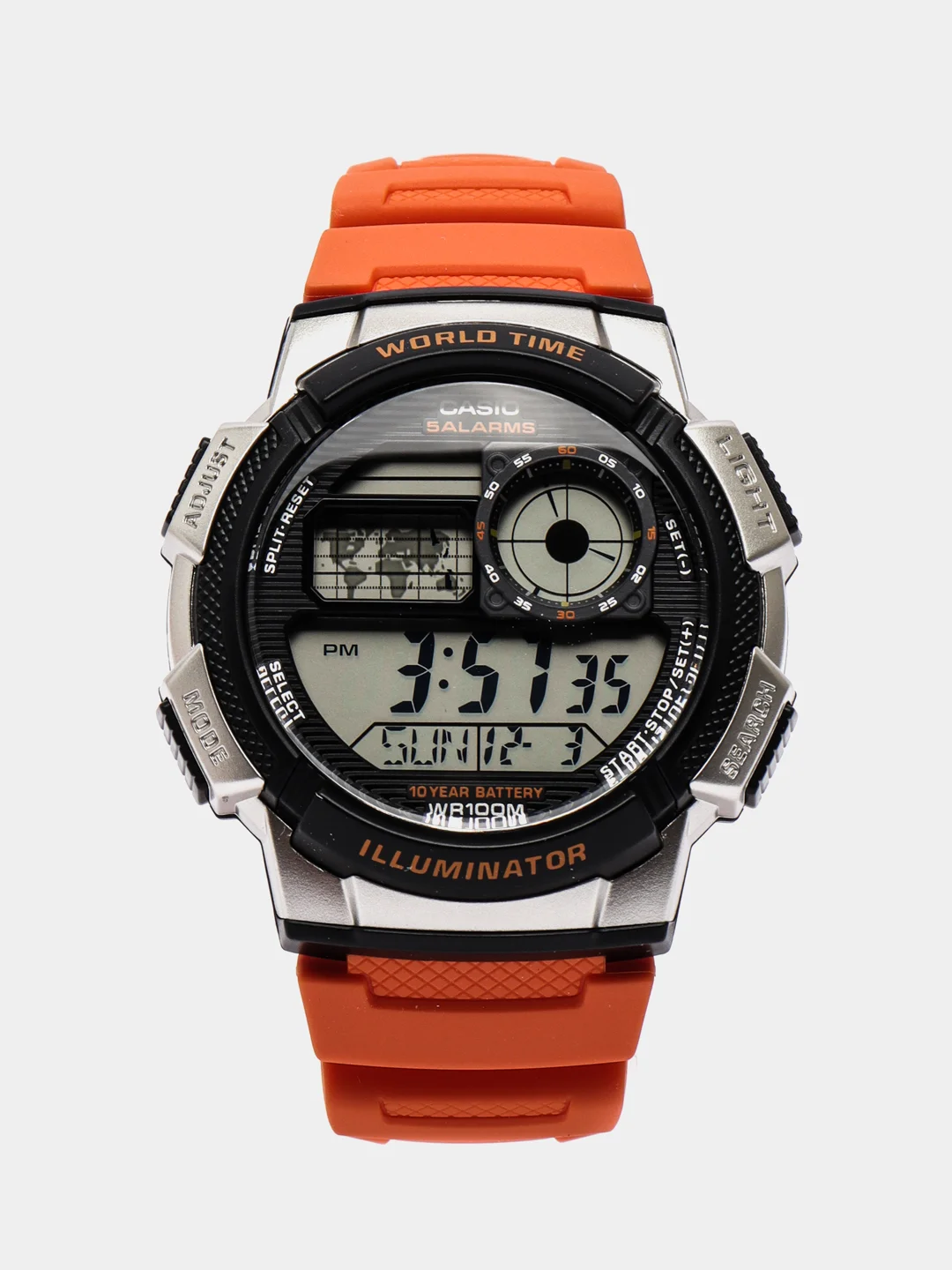 Оранжевый часы наручные электронный Casio Illuminator AE-1000W