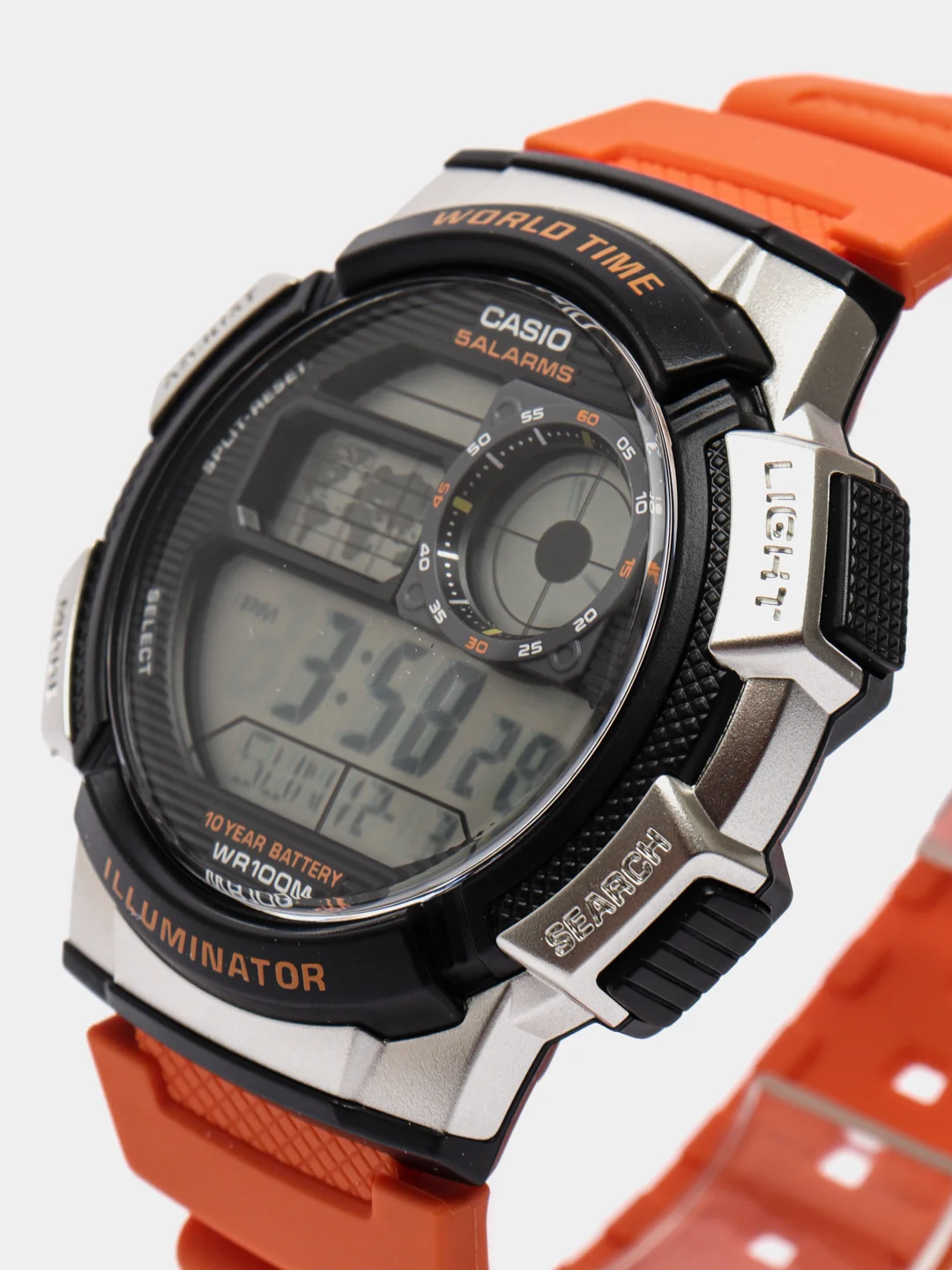 Красный часы наручные электронный Casio Illuminator AE-1000W