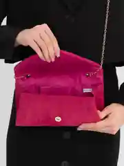 Розовый клатч на цепочке, женская сумка, вечерняя
