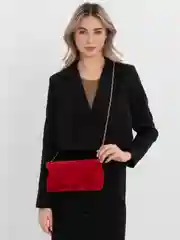 Красный клатч на цепочке, женская сумка, вечерняя