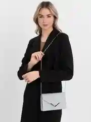 Серебряный клатч на цепочке, женская сумка, вечерняя