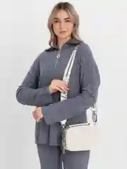 Белый сумка женская через плечо, из экокожи