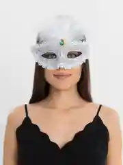 Серебряный карнавальная маска