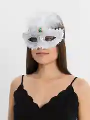 Серебряный карнавальная маска