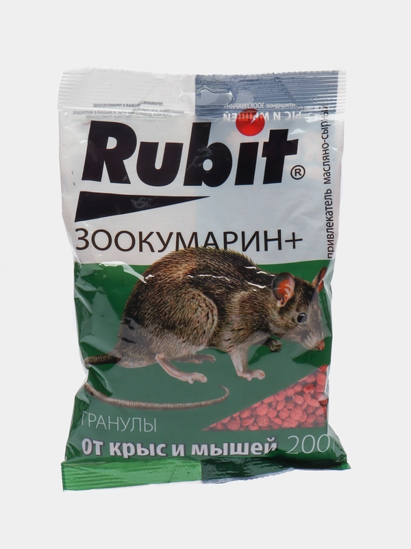 Rubit Средство от грызунов "ЗООКУМАРИН+", сырный, гранулы, 200 г