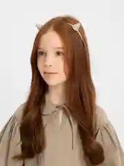 Алый ободок "Ушки чертенка", с рожками, со стразами