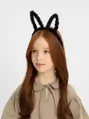 Черный карнавальный ободок зайчик/зайка/заяц с ушками ушами, для праздника