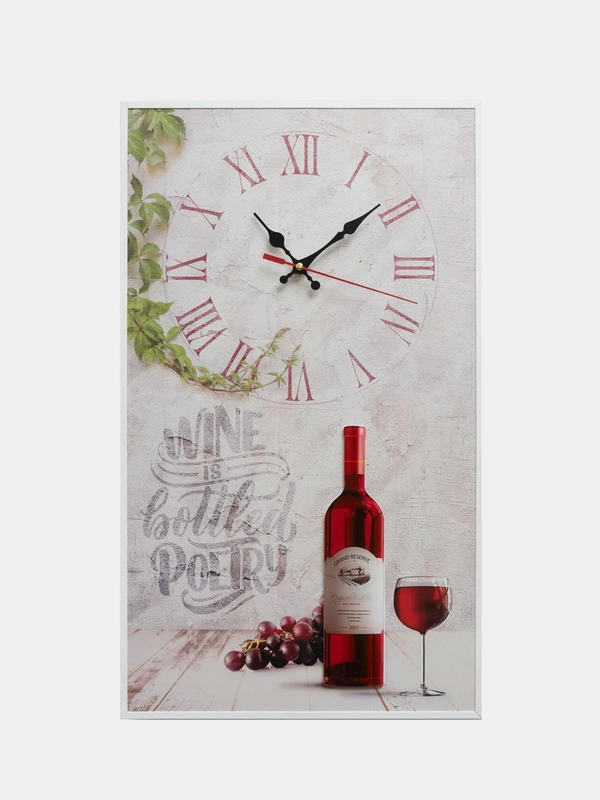 Часы настенные катина 58*34 см бесшумные большие интерьерные "Wine" 3D-Decor