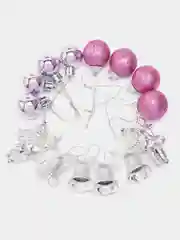 Серебряный набор елочных игрушек, украшения на елку