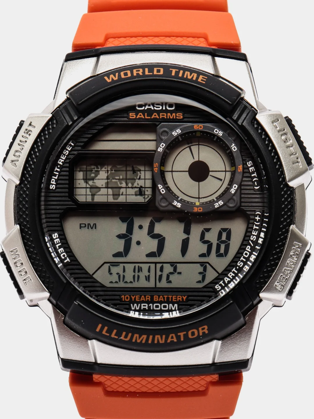 Красный часы наручные электронный Casio Illuminator AE-1000W