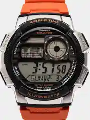 Красный часы наручные электронный Casio Illuminator AE-1000W