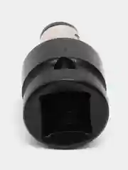 Черный переходник для гайковерта с 1/2" квадрат на шестигранник 1/4" HEX (6,35 мм)