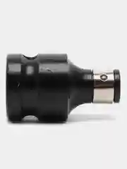 Черный переходник для гайковерта с 1/2" квадрат на шестигранник 1/4" HEX (6,35 мм)