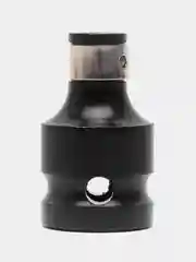 Черный переходник для гайковерта с 1/2" квадрат на шестигранник 1/4" HEX (6,35 мм)