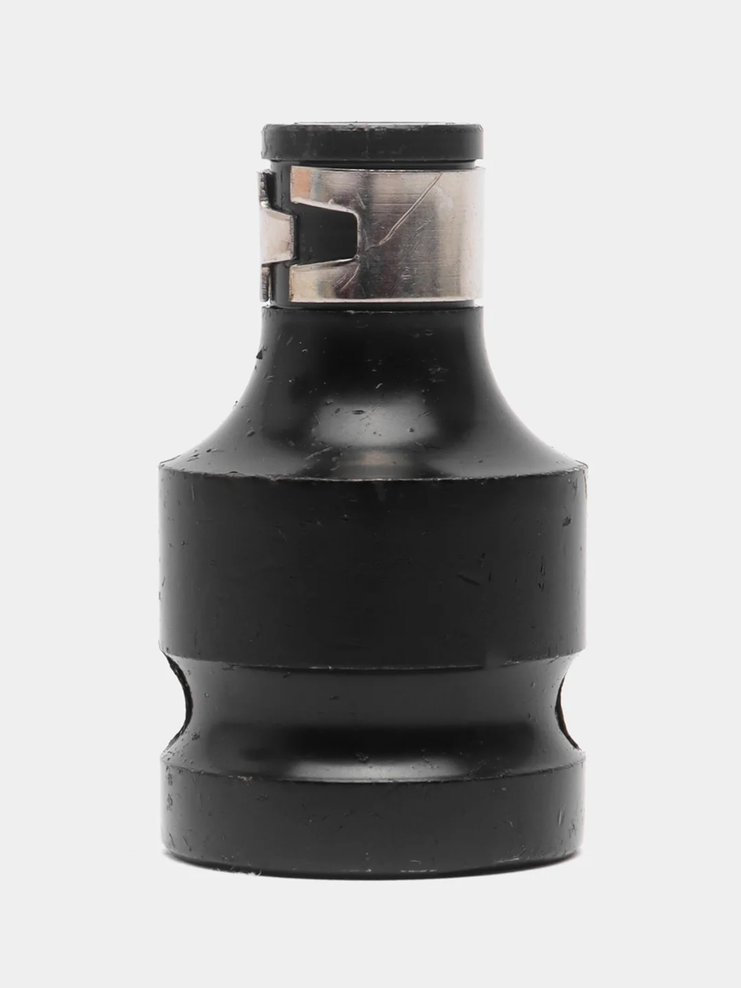 Черный переходник для гайковерта с 1/2" квадрат на шестигранник 1/4" HEX (6,35 мм)