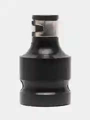 Черный переходник для гайковерта с 1/2" квадрат на шестигранник 1/4" HEX (6,35 мм)