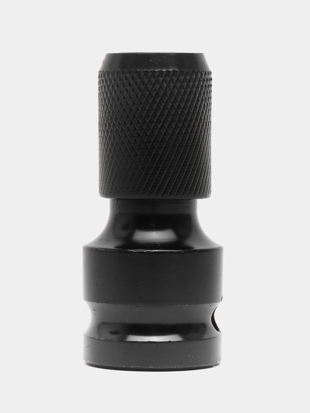 Черный переходник для гайковерта с 1/2" квадрат на шестигранник 1/4" HEX, быстросъемный адаптер