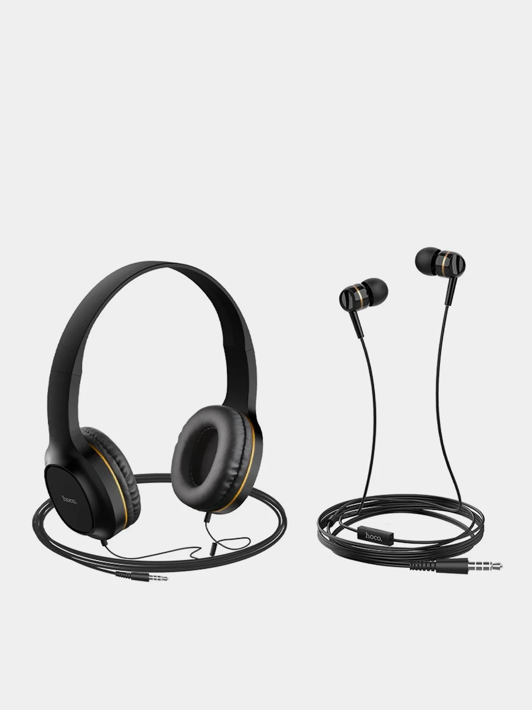 Золотой проводные наушники-гарнитура, полноразмерные, вакуумные MP3, Hoco W24