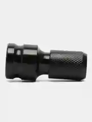 Черный переходник для гайковерта с 1/2" квадрат на шестигранник 1/4" HEX, быстросъемный адаптер
