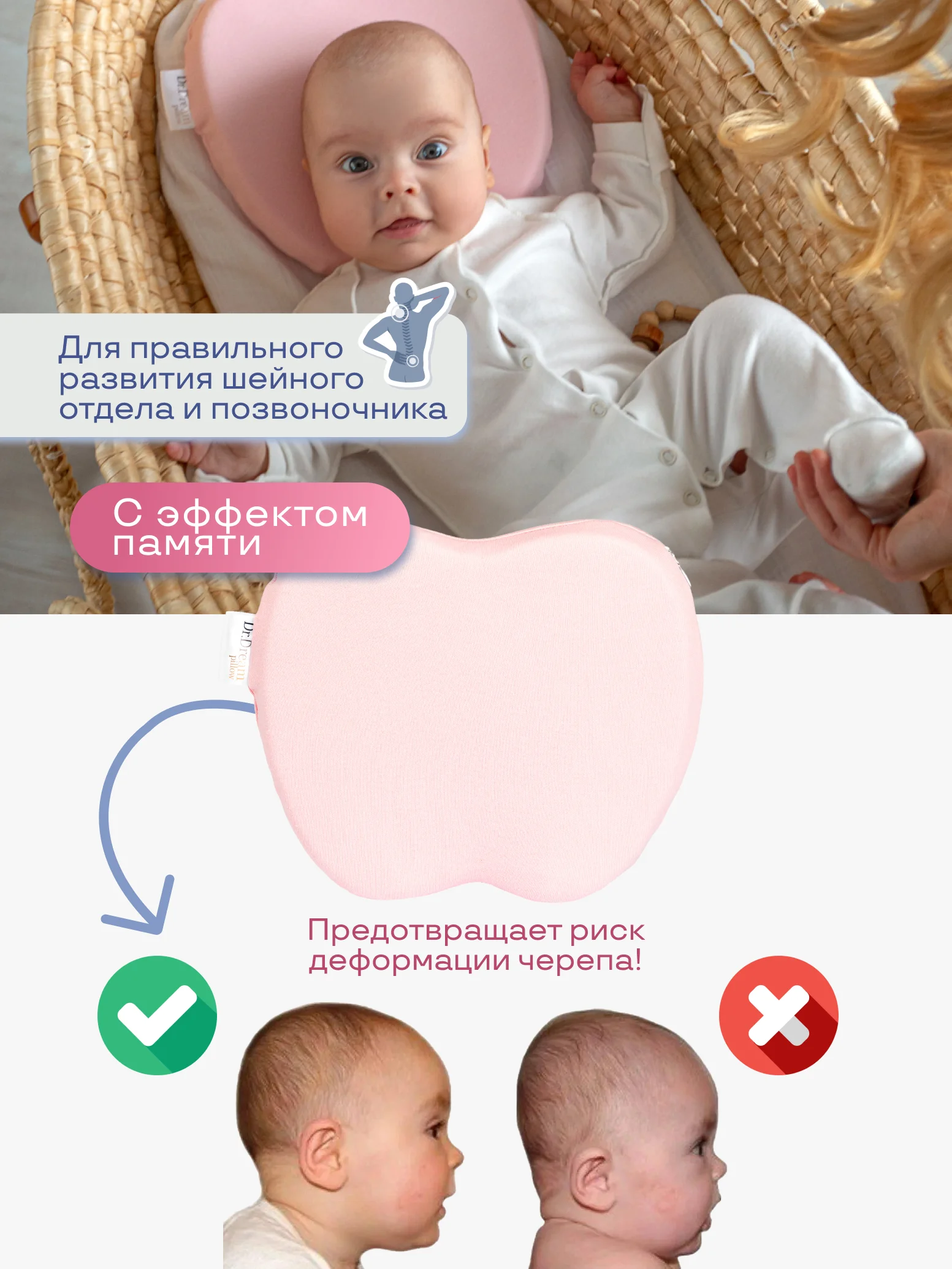 Голубой детская подушка для новорожденных малышей "Бабочка", позиционер для новорожденных