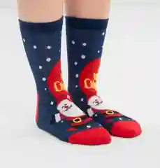 Темно-синий носки новогодние в подарочной упаковке