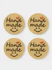 Серебряный наклейки для ручной работы Hand made 25 мм, 500 шт в рулоне, стикеры