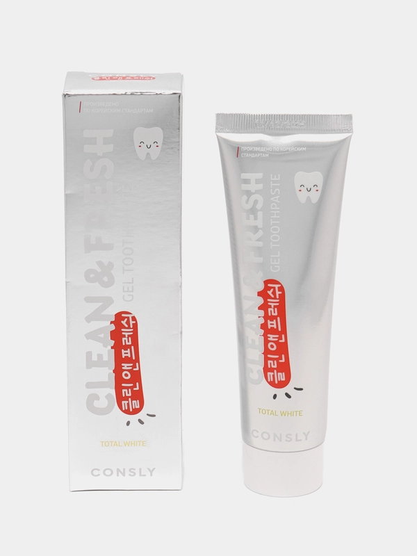 Гелевая зубная паста Consly "Clean&Fresh" отбеливающая, с фтором, 105 г