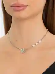 Серебряный цепочка чокер с замком тогл