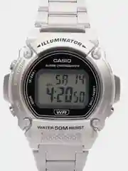 Серебряный часы наручные электронные Casio Collection W-219H
