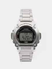 Серебряный часы наручные электронные Casio Collection W-219H