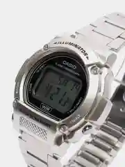 Серебряный часы наручные электронные Casio Collection W-219H