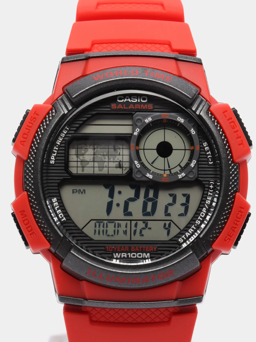 Красный часы наручные электронный Casio Illuminator AE-1000W