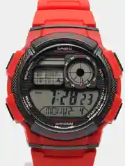Красный часы наручные электронный Casio Illuminator AE-1000W