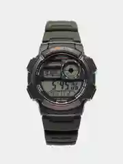Тёмно-зелёный часы наручные электронный Casio Illuminator AE-1000W