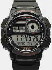 Тёмно-зелёный часы наручные электронный Casio Illuminator AE-1000W