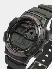 Тёмно-зелёный часы наручные электронный Casio Illuminator AE-1000W