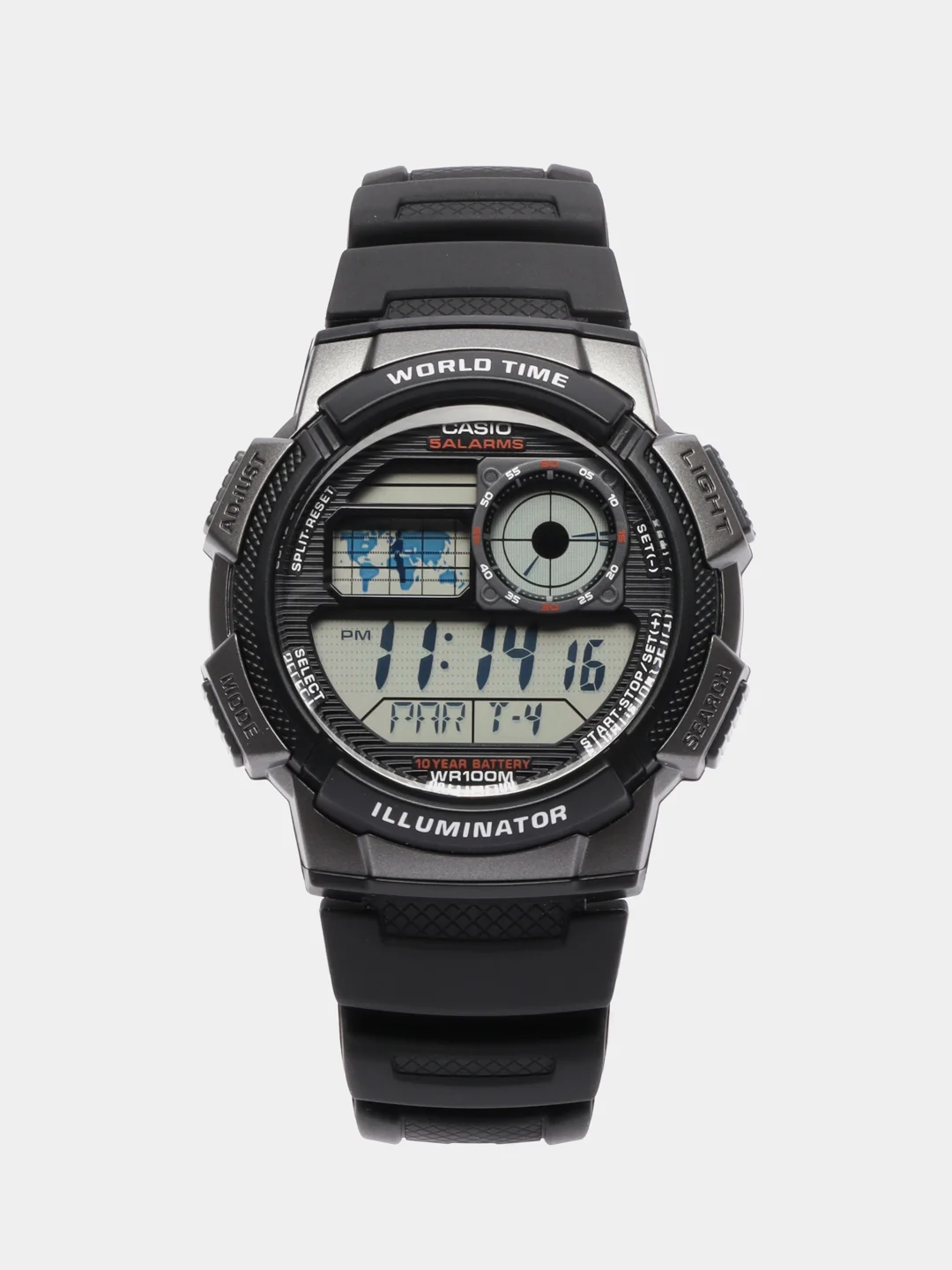 Хром часы наручные электронный Casio Illuminator AE-1000W