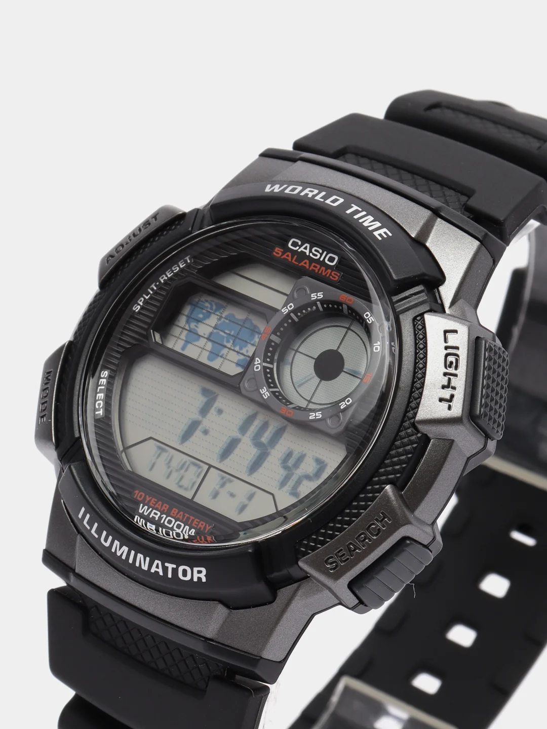 Хром часы наручные электронный Casio Illuminator AE-1000W