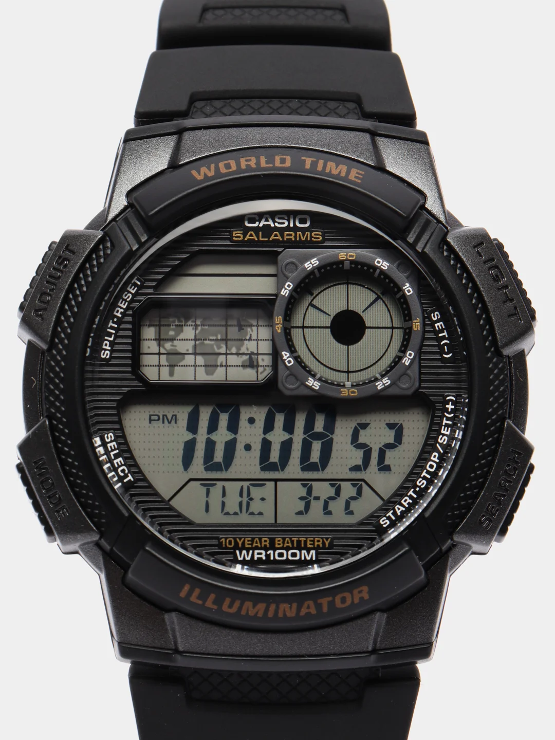 Черный часы наручные электронный Casio Illuminator AE-1000W