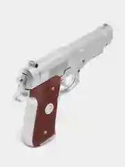 Серебряный пистолет игрушечный, стреляет пульками, детский