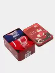 Вишнёвый новогодние женские носки в подарочной коробочке 3 пары