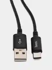 Черный кабель зарядный Hoco X89 / USB - Type - C / быстрая зарядка / 1 метр / нейлоновый / черный