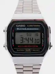 Серебряный часы наручные электронный Casio Vintage A-168